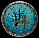 Driftin' the Night Away Mermaid airbrushed Clock