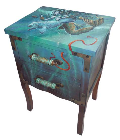 Mermaid Treasure Chest Side Table